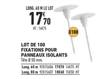 Lot De 100 Fixations Pour Panneaux Isolants