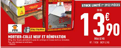 mortier colle neuf et rénovation