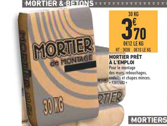 mortier prêt à l'emploi