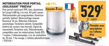 motorisation pour portail coulisssant freevia somfy