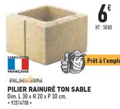 pilier rainuré ton sable