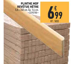 plinthe mdf revêtue hêtre