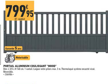 portail aluminium coulissant mood