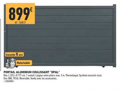 portail aluminium coulissant opal