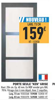 porte seule ken grise