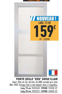 porte seule ken grise clair