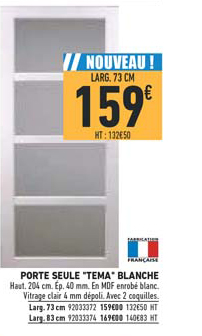 porte seule tema blanche