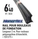 rail pour rouleaux de fondation