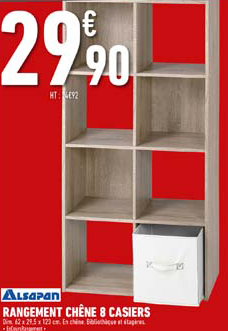 Rangement Chêne 8 Casiers Alsapan
