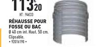 réhausse pour fosse ou bac