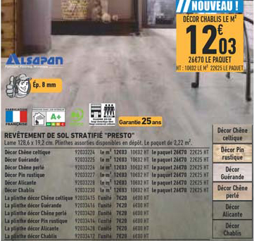 revêtement de sol stratifié perso alsapan