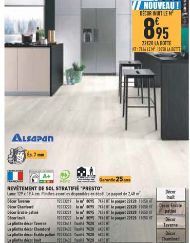 revêtement de sol stratifié presto alsapan