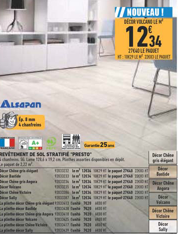 revêtement de sol stratifié presto alsapan