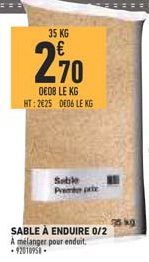 sable à enduire 0 2