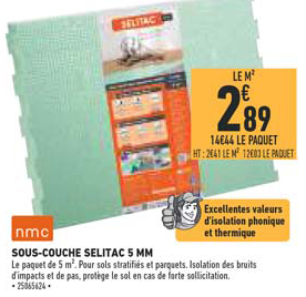sous couche selitac 5 mm nmc