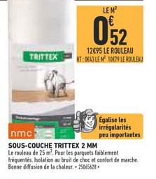sous couche trittex 2 mm nmc