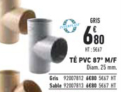 té pvc 87° m f