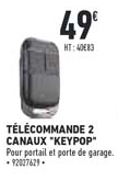 télécommande 2 canaux keypop
