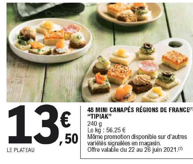 48 Mini Canapés Régions De France "tipiak"