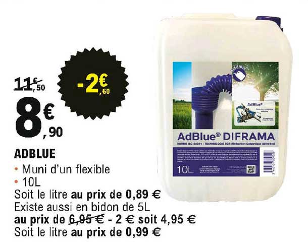 adblue muni d'un flexible