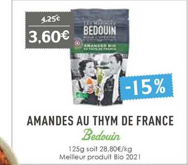 amandes au thym de france bedouin