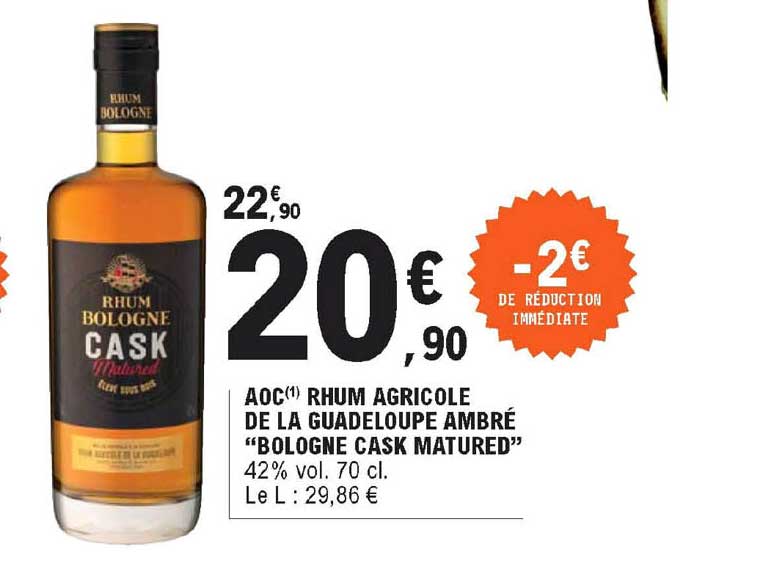 aoc rhum agricole de la guadeloupe ambré "bologne cask matured"
