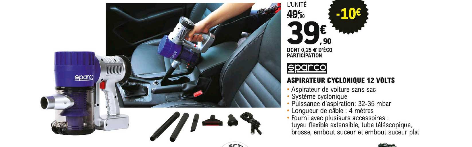 aspirateur cyclonique 12 volts sparco