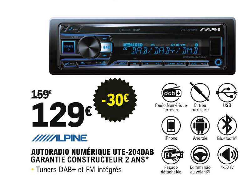 Autoradio Numérique Ute-204dab Alpine