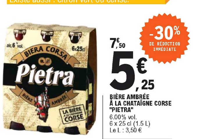 Bière Ambrée à La Chataîgne Corse "pietra"