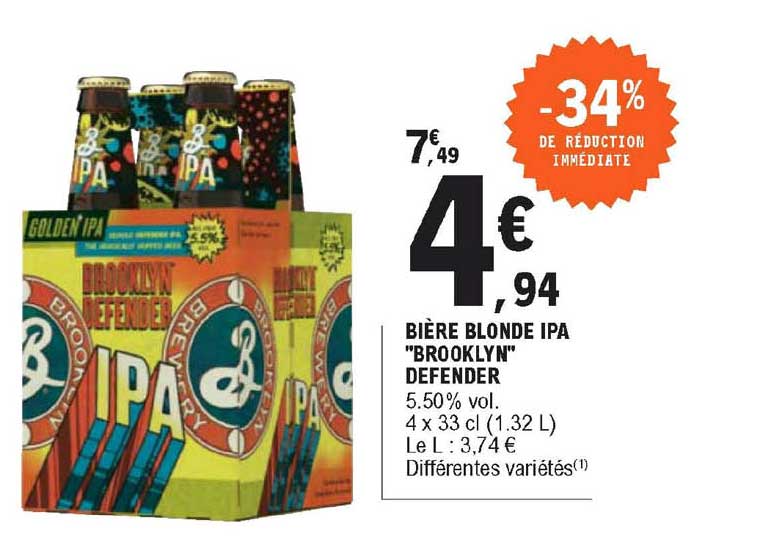 bière blonde ipa "brooklyn" defender