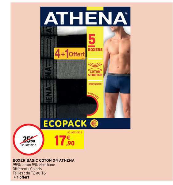 Boxer Basic Coton X 4 Athena