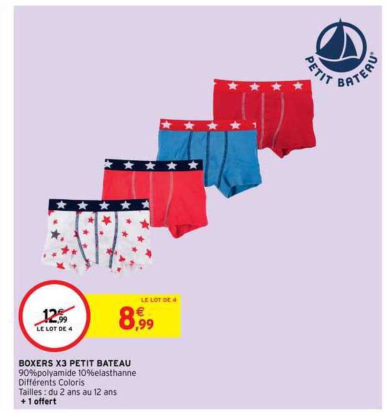 boxers x3 petit bateau