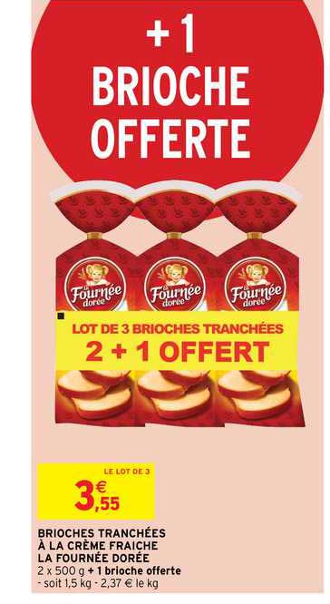 brioches tranchées à la crème fraîche la fournée dorée