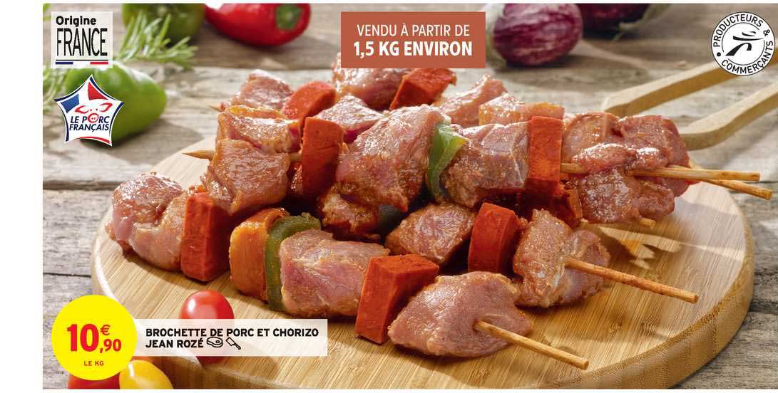 Brochette De Porc Et Chorizo Jean Rozé