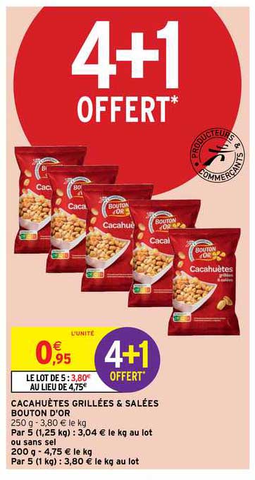 Cacahuètes Grillées & Salées Bouton D'or