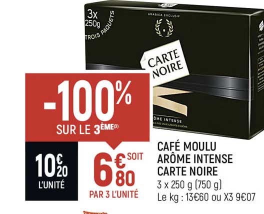 Café Moulu Arôme Intense Carte Noire
