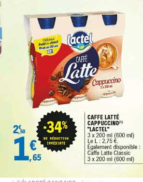 caffé latté cappuccino "lactel"