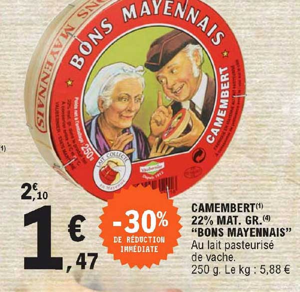 camembert 22% mat. gr. "bons mayennais"