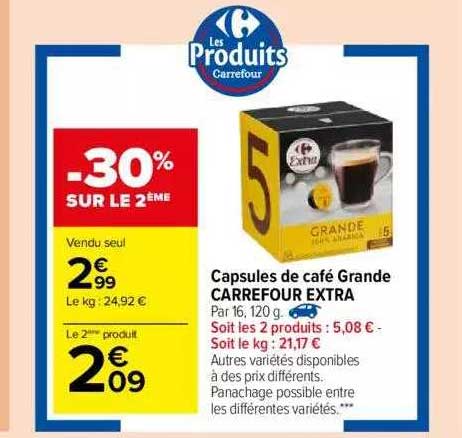 Capsules De Café Grande Carrefour Extra