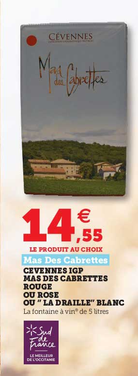cavennes igp mas des cabrettes rouge ou rose ou "la draille" blanc