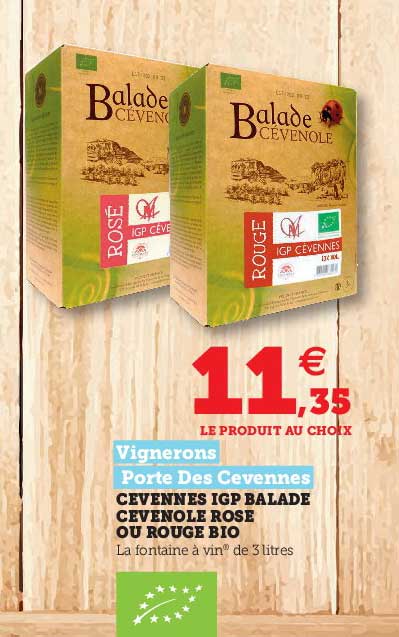 cevennes igp balade cevenole rose ou rouge bio vignerons porte des cevennes