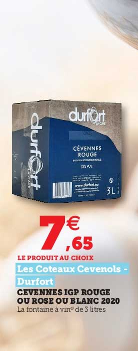 cevennes igp rouge ou rose ou blanc 2020 les coteaux cavenois - durfort