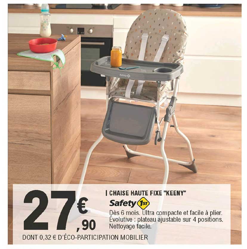 chaise haute fixe "keeny" safety 1st