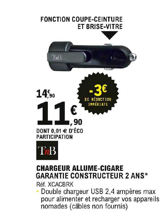chargeur allume-cigare tnb