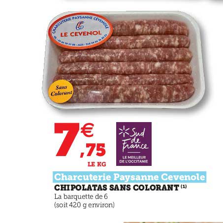 chipolatas sans colorant charcuterie paysanne cévenole