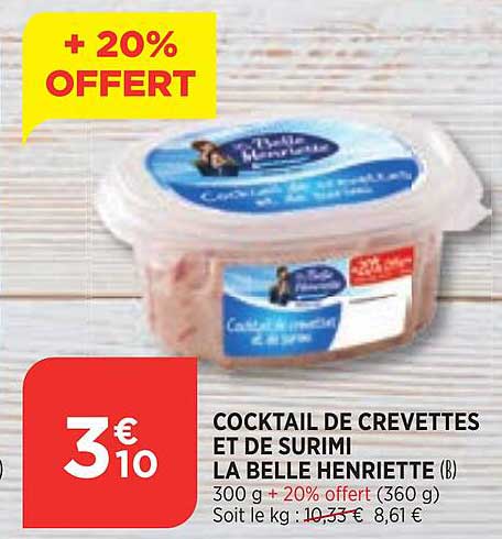 cocktail de crevettes et de surimi la belle henriette