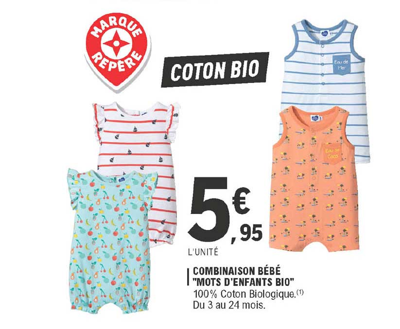 combinaison bébé "mots d'enfants bio"