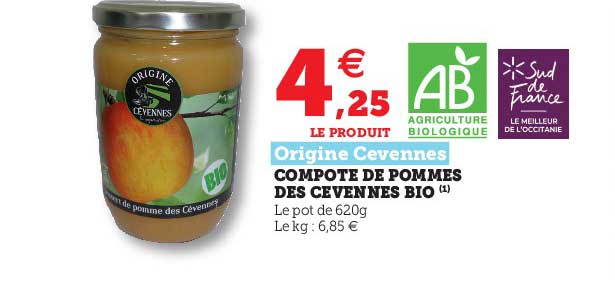 Compote De Pommes Des Cevennes Bio Origine Cevennes