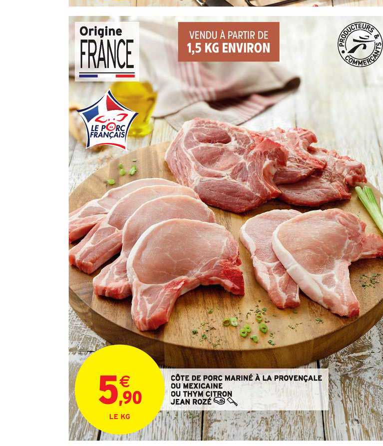 côte de porc mariné à la provençale ou mexicaine ou thym citron jean rozé