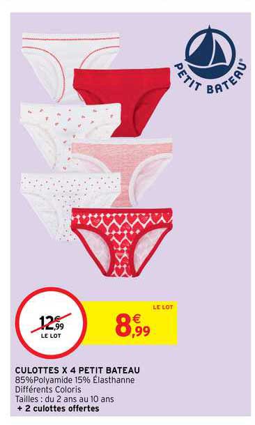 culottes x 4 petit bateau